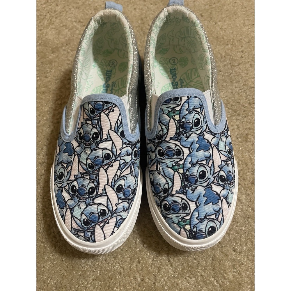 Disney GroundUp Little Kid  Lilo & Stitch Slip-On Sneaker Shoe w/ Glitter Size 2